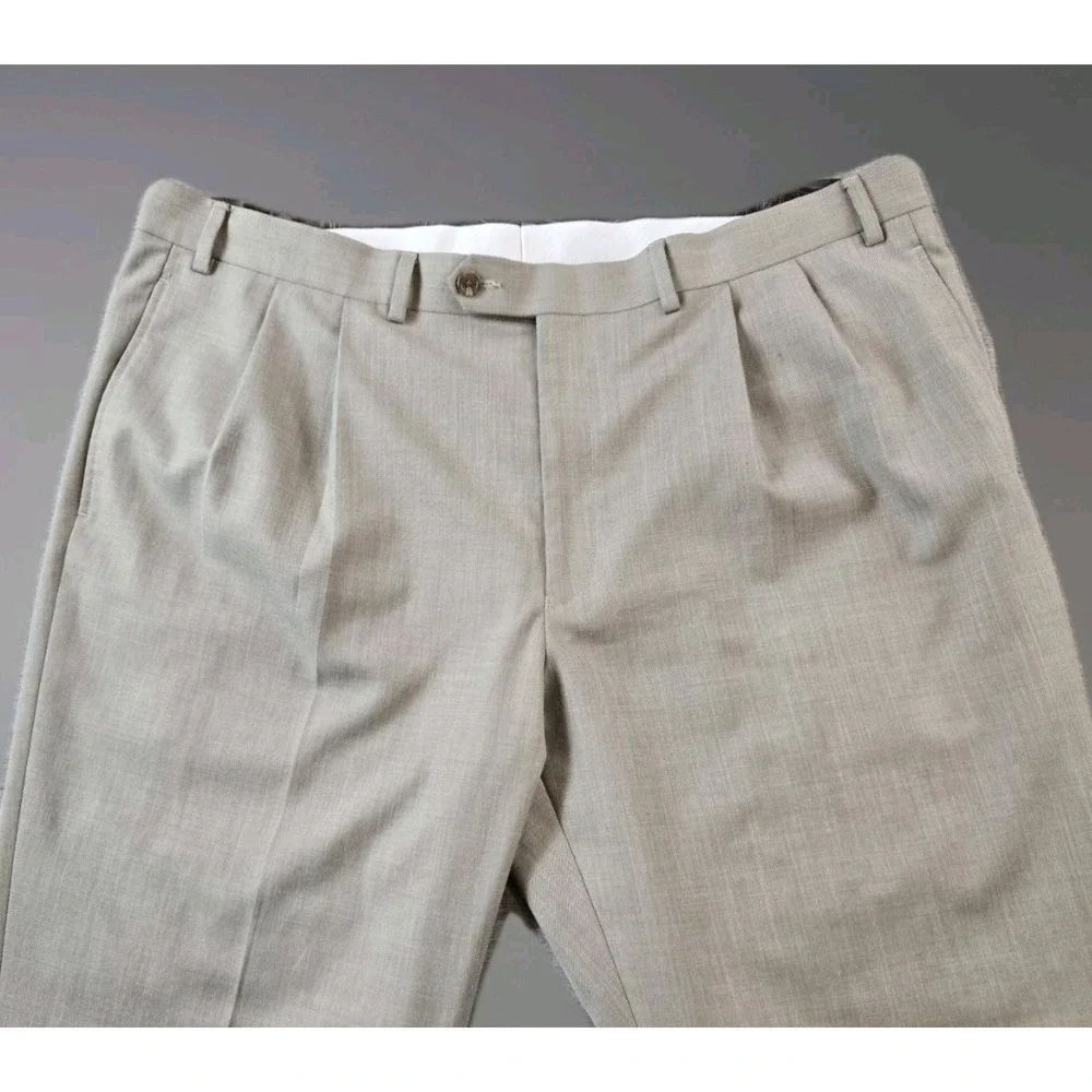 Lauren  by Ralph Lauren Men's Pleated Dress Pants Cuff Hem Lightweight 40